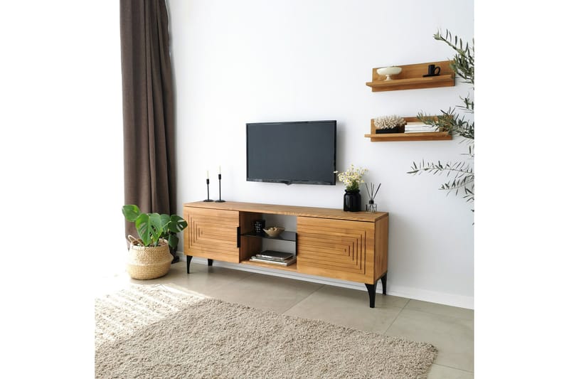 Tv-möbelset Zakkum 50x15 cm - Brun - TV-möbelset