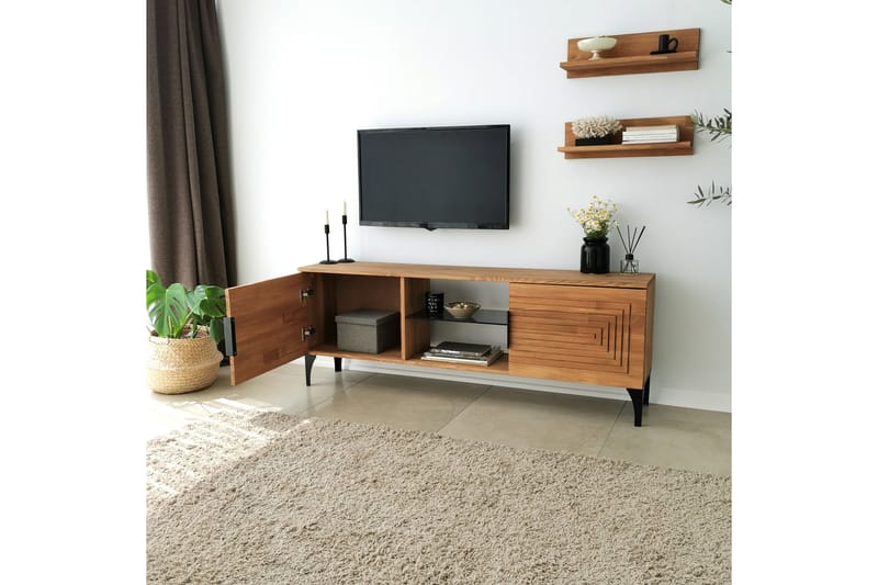 Tv-möbelset Zakkum 50x15 cm - Brun - TV-möbelset