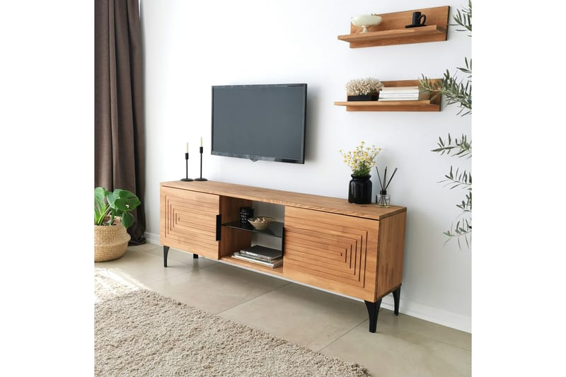 Tv-möbelset Zakkum 50x15 cm - Brun - TV-möbelset