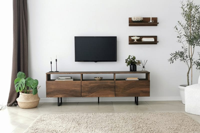 Tv-möbelset Zakkum 50x15 cm - Brun - TV-möbelset