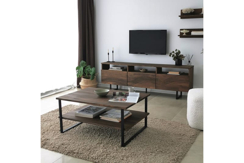 Tv-möbelset Zakkum 50x15 cm - Brun - TV-möbelset