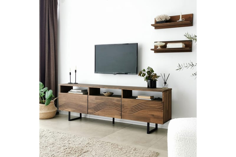 Tv-möbelset Zakkum 50x15 cm - Brun - TV-möbelset