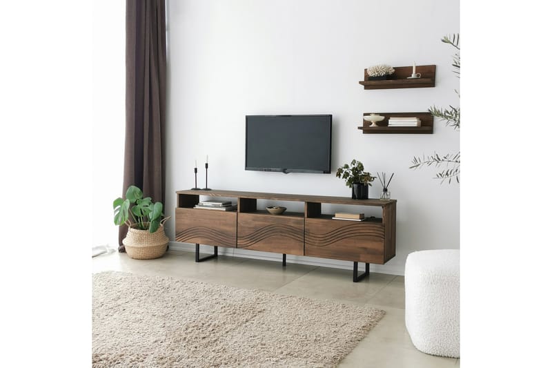 Tv-möbelset Zakkum 50x15 cm - Brun - TV-möbelset