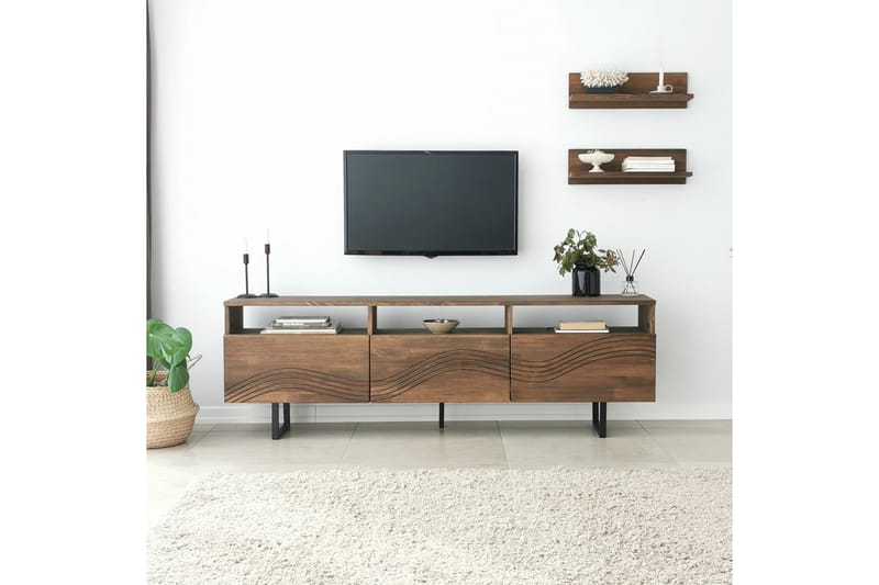 Tv-möbelset Zakkum 50x15 cm - Brun - Möbler - TV- & Mediamöbler - TV-möbelset
