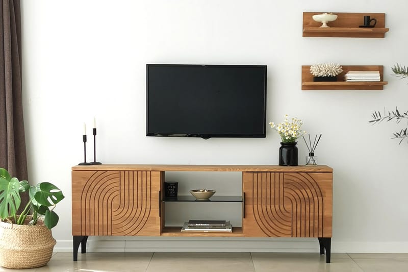 Tv-möbelset Zakkum 50x15 cm - Brun - Möbler - TV- & Mediamöbler - TV-möbelset