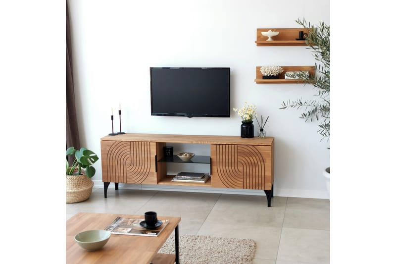 Tv-möbelset Zakkum 50x15 cm - Brun - TV-möbelset