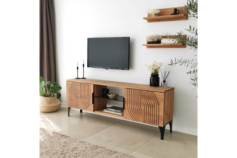 Tv-möbelset Zakkum 50x15 cm - Brun - TV-möbelset