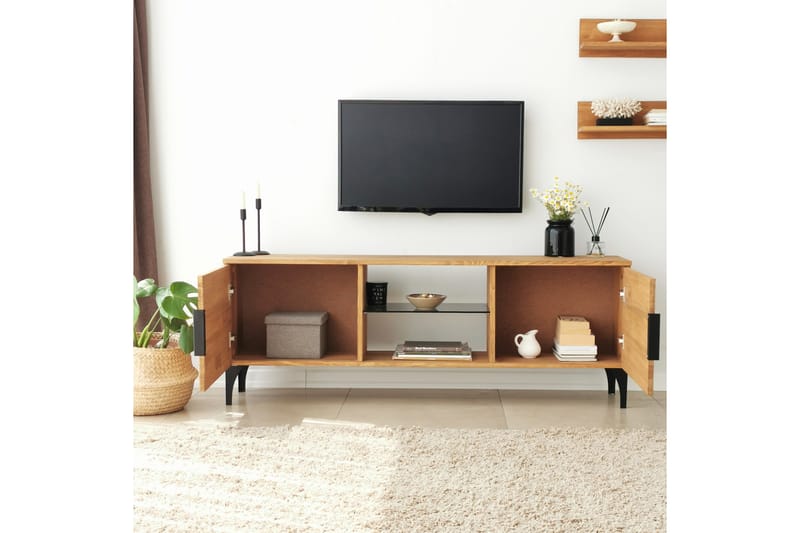 Tv-möbelset Zakkum 50x15 cm - Brun - TV-möbelset