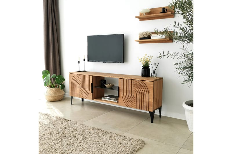 Tv-möbelset Zakkum 50x15 cm - Brun - TV-möbelset