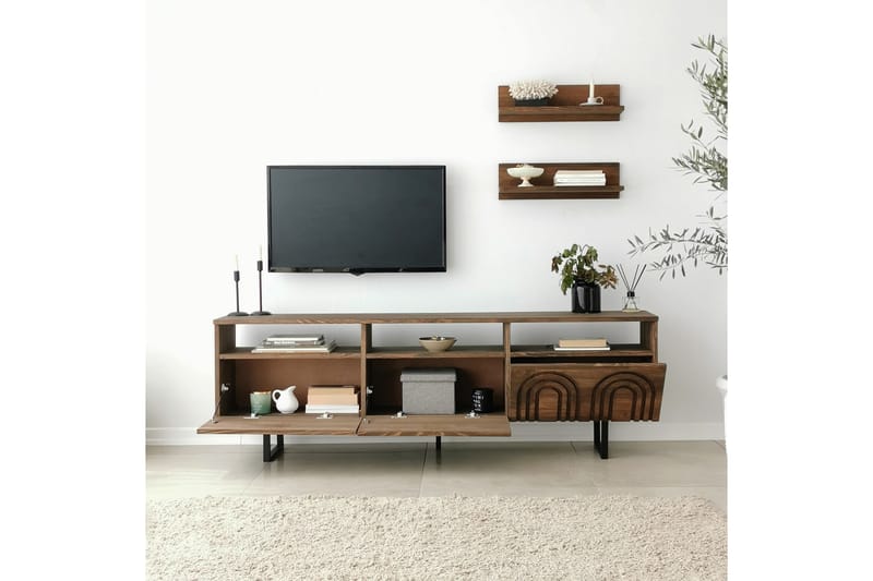 Tv-möbelset Zakkum 50x15 cm - Brun - Möbler - TV- & Mediamöbler - TV-möbelset