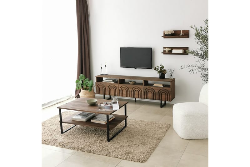 Tv-möbelset Zakkum 50x15 cm - Brun - Möbler - TV- & Mediamöbler - TV-möbelset