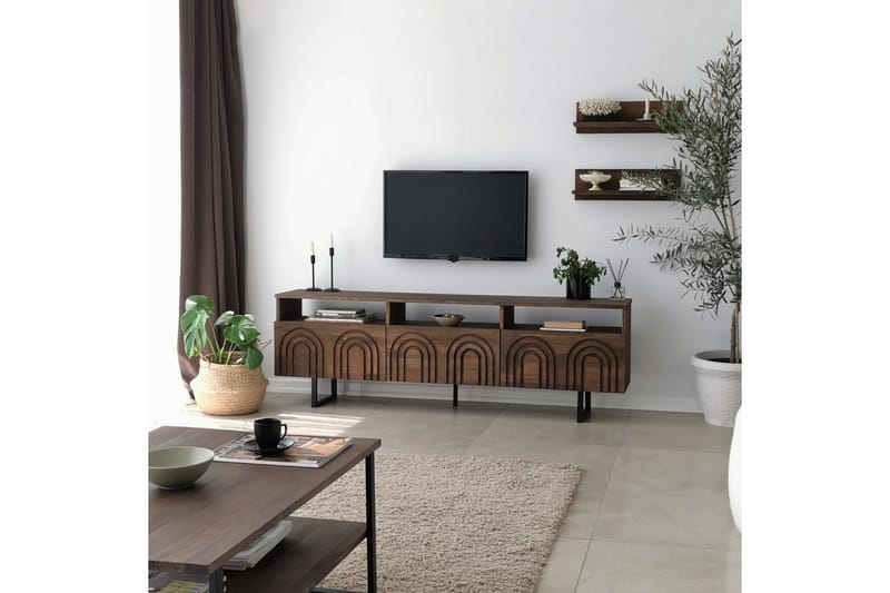 Tv-möbelset Zakkum 50x15 cm - Brun - TV-möbelset