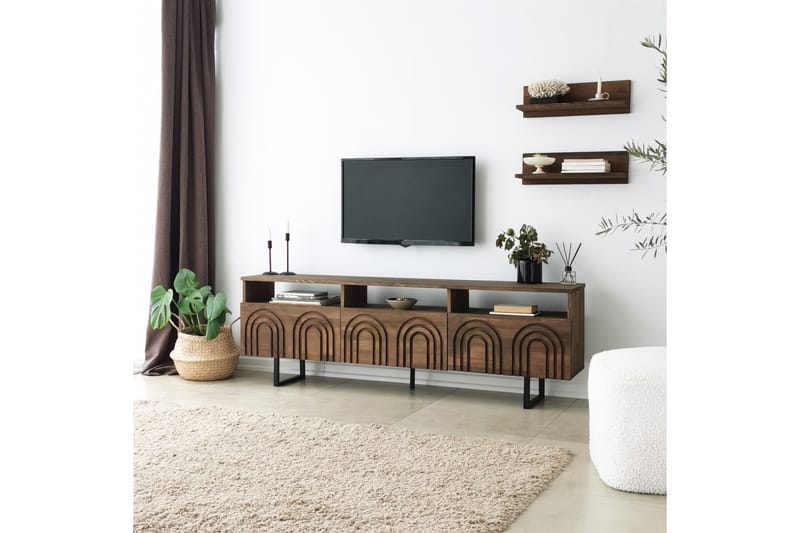 Tv-möbelset Zakkum 50x15 cm - Brun - Möbler - TV- & Mediamöbler - TV-möbelset