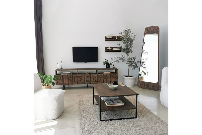 Tv-möbelset Zakkum 50x15 cm - Brun - Möbler - TV- & Mediamöbler - TV-möbelset