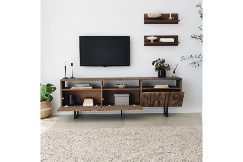 Tv-möbelset Zakkum 50x15 cm - Brun - TV-möbelset