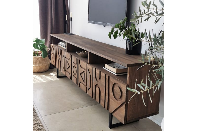 Tv-möbelset Zakkum 50x15 cm - Brun - Möbler - TV- & Mediamöbler - TV-möbelset