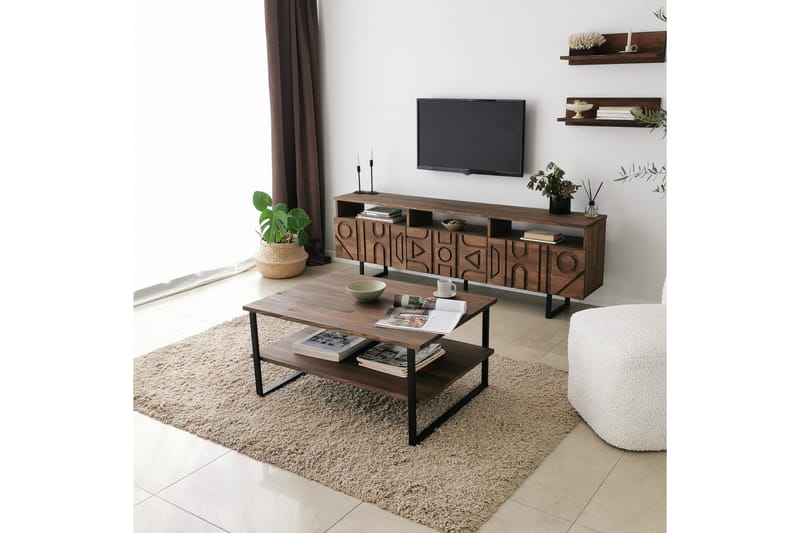 Tv-möbelset Zakkum 50x15 cm - Brun - Möbler - TV- & Mediamöbler - TV-möbelset
