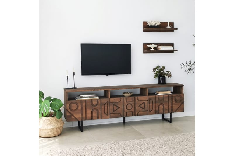 Tv-möbelset Zakkum 50x15 cm - Brun - TV-möbelset