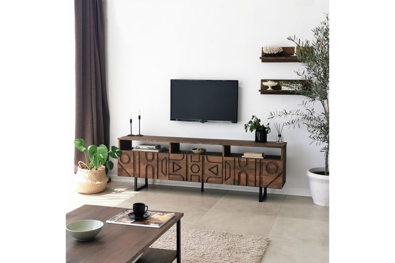 Tv-möbelset Zakkum 50x15 cm - Brun - TV-möbelset