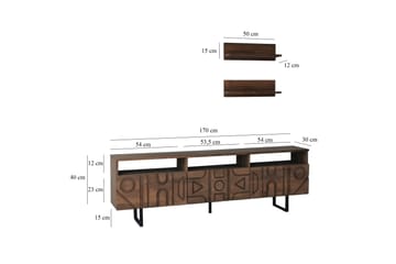 Tv-möbelset Zakkum 50x15 cm - Brun - Möbler - TV- & Mediamöbler - TV-möbelset