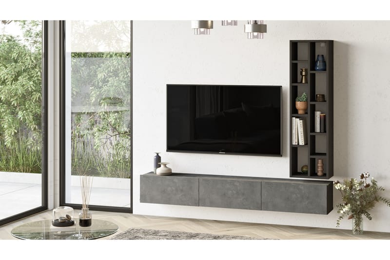 Tv-möbelset Zeliv 175 cm - Silver/Svart - TV-möbelset