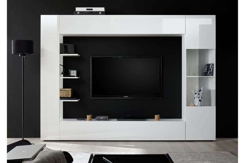Väggkombination Selvena 295 cm - Vit - TV-möbelset