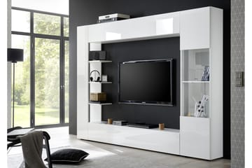 Väggkombination Selvena 295 cm - Vit - Möbler - TV- & Mediamöbler - TV-möbelset