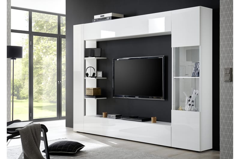 Väggkombination Selvena 295 cm - Vit - Möbler - TV- & Mediamöbler - TV-möbelset