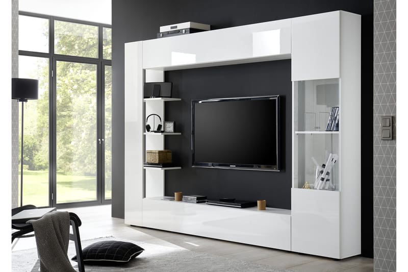 Väggkombination Selvena 295 cm - Vit - TV-möbelset