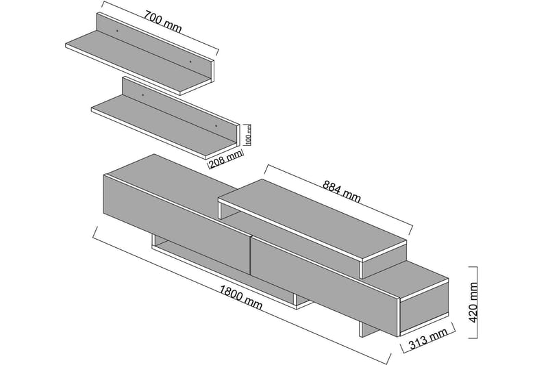 Vanayla Tv-bänk - Brun - Möbler - TV- & Mediamöbler - TV-möbelset