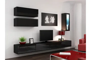 Vasil TV-möbelset 280x40x180 cm - Svart/Vit - Möbler - TV- & Mediamöbler - TV-möbelset