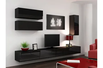 Vasil TV-möbelset 280x40x180 cm - Svart/Vit - Möbler - TV- & Mediamöbler - TV-möbelset