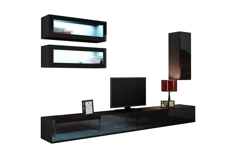 Vasil TV-möbelset 280x40x180 cm - Vit - Möbler - TV- & Mediamöbler - TV-möbelset