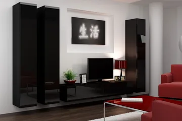 Vasil TV-möbelset 300x40x180 cm - Vit - Möbler - TV- & Mediamöbler - TV-möbelset