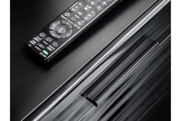 Vidara Modern TV Mediamöbel med Vitrinskåp och LED-belysning - Svart - Möbler - TV- & Mediamöbler - TV-möbelset