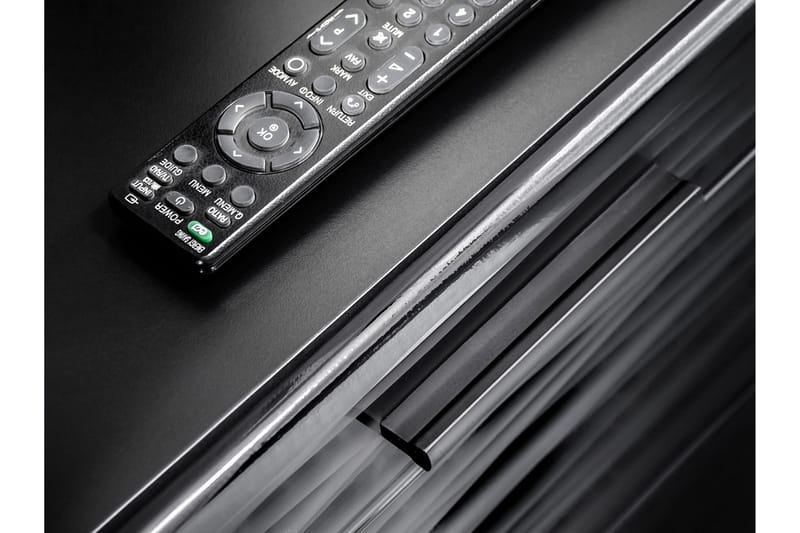 Vidara Modern TV Mediamöbel med Vitrinskåp och LED-belysning - Svart - Möbler - TV- & Mediamöbler - TV-möbelset