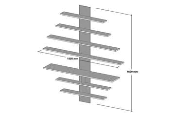 Zebrai Vägghylla för Mediaförvaring - Vit/Valnöt - Möbler - TV- & Mediamöbler - TV-möbelset