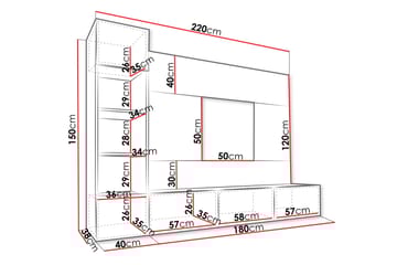 Tv-skåp Bernice 38x150 cm - Vit - Möbler - TV- & Mediamöbler - TV-skåp