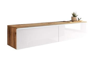 Cuguen Tv-skåp 140 cm Vit LED - Vit/Natur - Möbler - TV- & Mediamöbler - TV-skåp