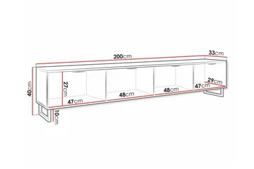 Galbally Tv-skåp 200 cm - Brun - Möbler - TV- & Mediamöbler - TV-skåp