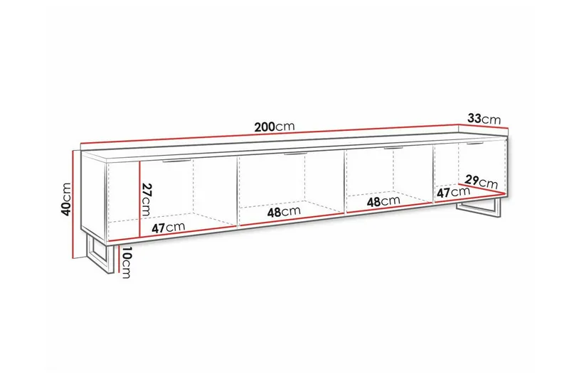 Galbally Tv-skåp 200 cm - Brun - Möbler - TV- & Mediamöbler - TV-skåp