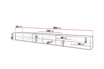 Galbally Tv-skåp 300 cm Brown - Möbler - TV- & Mediamöbler - TV-skåp
