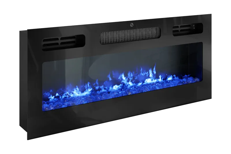 Glenndale Tv bänk med Förvaring + LED kamin + Belysning 190 - Svart - Möbler - TV- & Mediamöbler - TV bänk & mediabänk