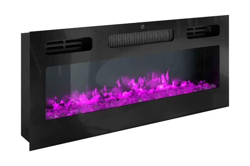 Glenndale Tv bänk med Förvaring + LED kamin + Belysning 190 - Svart - Möbler - TV- & Mediamöbler - TV bänk & mediabänk