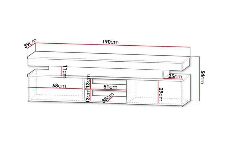 Glenndale Tv-skåp 190 cm - Svart - Möbler - TV- & Mediamöbler - TV-skåp
