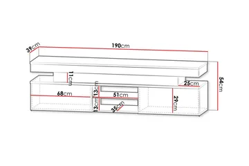 Glenndale Tv-skåp 190 cm - Svart - Möbler - TV- & Mediamöbler - TV-skåp