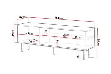 Juniskär Golvstående Tv Bänk 154 cm med Förvaring i Målat Trä - Svart - Möbler - TV- & Mediamöbler - TV bänk & mediabänk