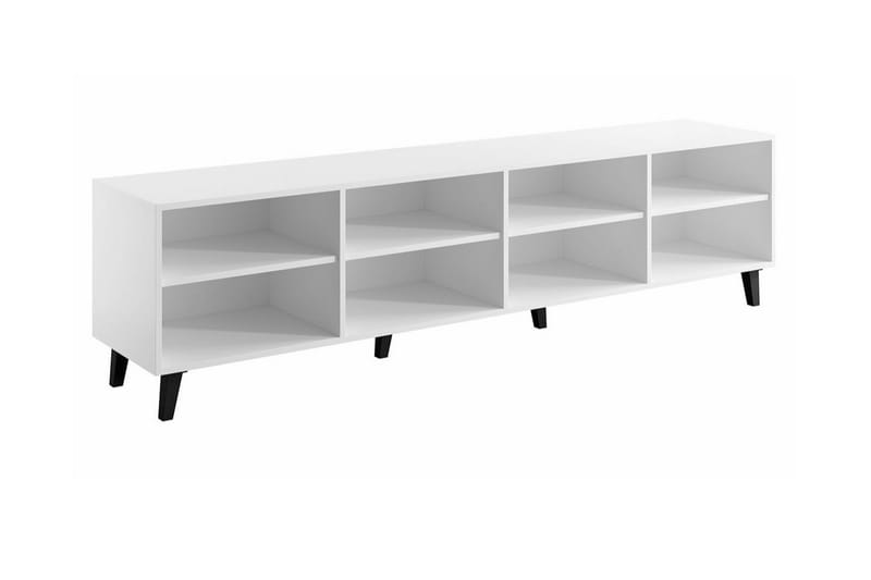 Juniskär Golvstående Tv Bänk 200 cm med Förvaring i  Laminat utseende Målat Trä - Vit - Möbler - TV- & Mediamöbler - TV bänk & mediabänk
