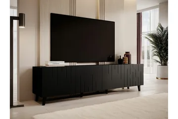 Juniskär Golvstående Tv Bänk 200 cm med Förvaring i Målat Trä - Svart - Möbler - TV- & Mediamöbler - TV bänk & mediabänk