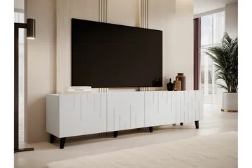 Juniskär Golvstående Tv Bänk 200 cm med Förvaring i Målat Trä - Vit - Möbler - TV- & Mediamöbler - TV bänk & mediabänk
